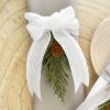 Linen Ribbons |  Faux Linen Ribbon With Scalloped Edge Bright White(25mmx10m) Fabric & Paper Ribbons Linen Ribbons