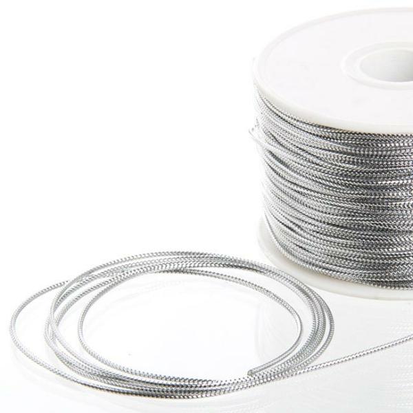 Metallic Cord |  Metallic Rattail Silver (1mmx100m) Craft Cord Metallic Cord