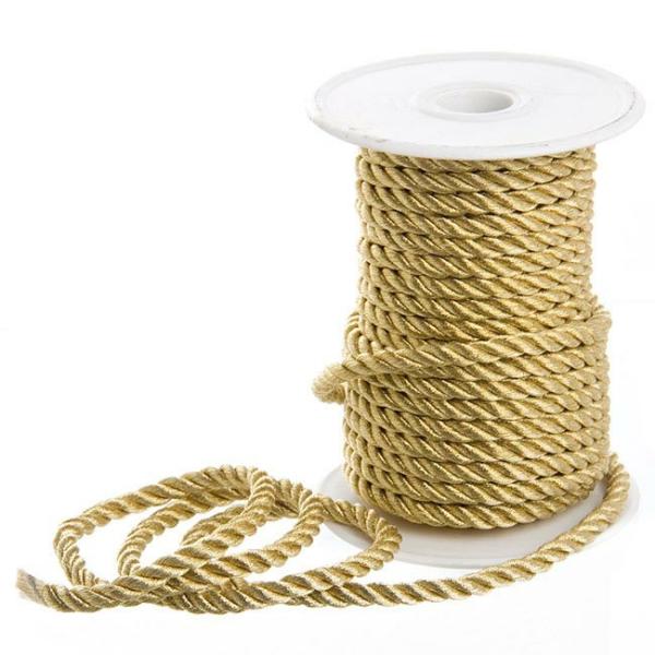 Metallic Rope |  Metallic Rope Gold (4mmx10m) Craft Cord Metallic Gold