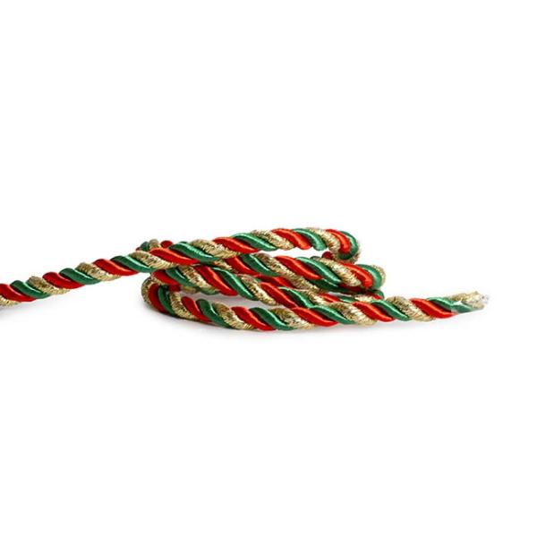 Metallic Rope |  Metallic Rope Green Red Gold (6mmx10m) Craft Cord Assorted Colours