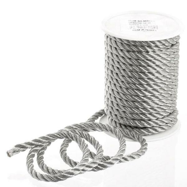 Metallic Rope |  Metallic Rope Silver (6mmx10m) Craft Cord Metallic Rope