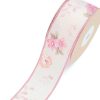 Mother’s Day Ribbons |  Cotton Ribbon Vintage Floral Flowers Dark Pink (38mmx10m) Cotton Ribbons Cotton Ribbons