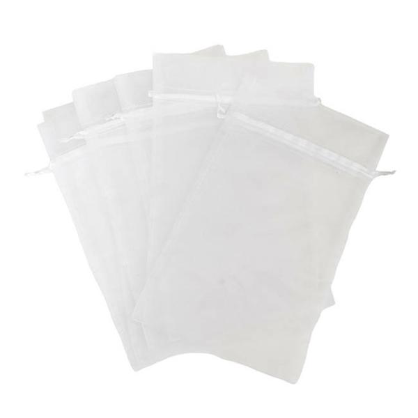 Organza Gift Bags |  Organza Gift Bomboniere Bag Large White Pack 10 (15x24cmH) Gift Bags Organza Gift Bags