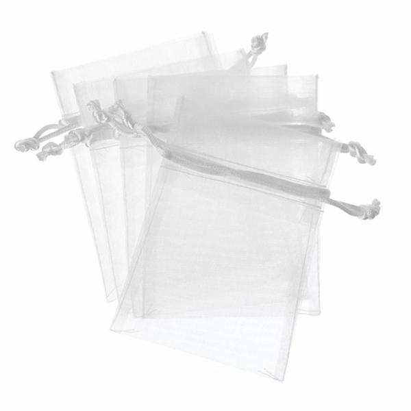 Organza Gift Bags |  Organza Gift Bomboniere Bag Medium White Pk10 (12.5x17cmH) Gift Bags Organza Gift Bags