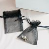 Organza Gift Bags |  Organza Gift Bomboniere Bag Small Black Pack 10 (7.5x10cmH) Gift Bags Black