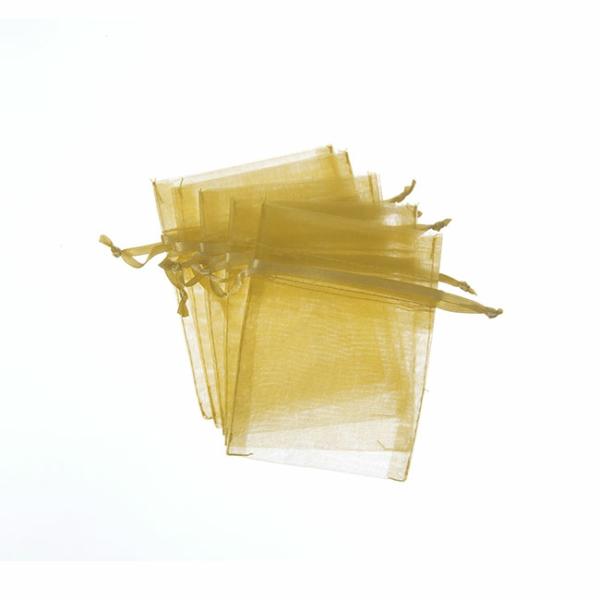 Organza Gift Bags |  Organza Gift Bomboniere Bag Small Gold Pack 10 (7.5x10cmH) Gift Bags Gold