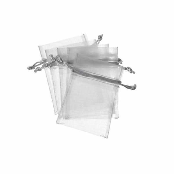 Organza Gift Bags |  Organza Gift Bomboniere Bag Small Silver Pack 10 (7.5x10cmH) Gift Bags Organza Gift Bags