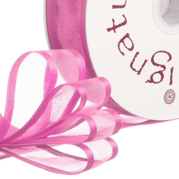 Organza Ribbons |  Ribbon Organdy Satin Edge Hot Pink (23mmx20m) Fabric & Paper Ribbons Organza Ribbons