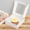 Patisserie & Cake Boxes |  Patisserie Square Window Box 9" White (230x230x75mmH) Gift Boxes Patisserie & Cake Boxes