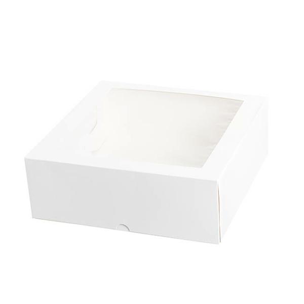 Patisserie & Cake Boxes |  Patisserie Square Window Box 11" White (280x280x100mmH) Gift Boxes Patisserie & Cake Boxes