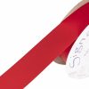 Poly Tear Ribbon |  Premium Tear Ribbon Embossed Grosgrain Red (30mmx50m) Fabric & Paper Ribbons Poly Tear Ribbon