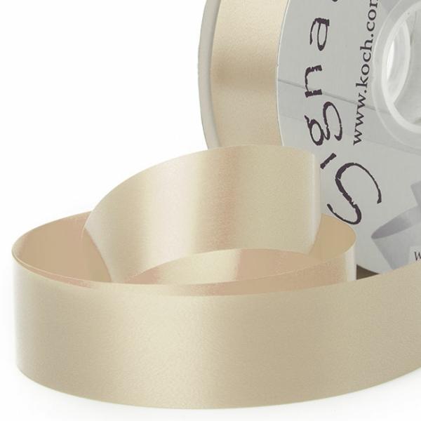 Poly Tear Ribbon |  Tear Ribbon Florists Hampers Gifts Cream (30mmx91m) Fabric & Paper Ribbons Cream Ivory