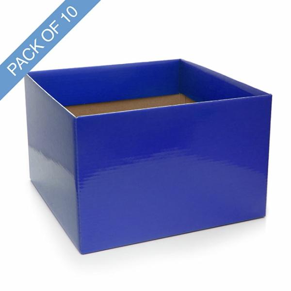 Posy Boxes |  Large Posy Box With Flap Pack 10 Cobalt Blue (22x14cmH) Flower Boxes & Bags Blue