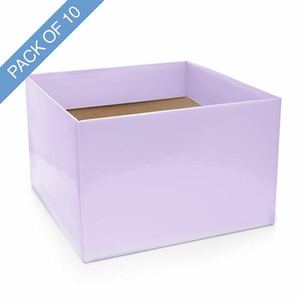 Posy Boxes |  Large Posy Box With Flap Pack 10 Lavender (22x14cmH) Flower Boxes & Bags Posy Boxes