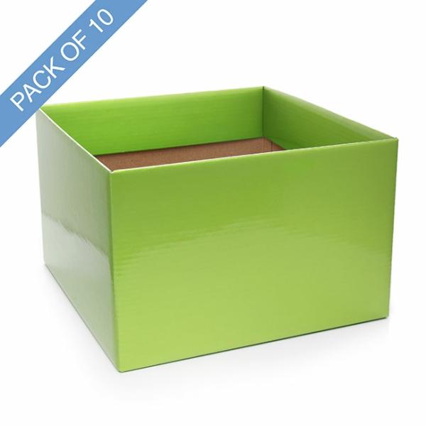 Posy Boxes |  Large Posy Box With Flap Pack 10 Lime Green (22x14cmH) Flower Boxes & Bags Green