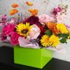 Posy Boxes |  Large Posy Box With Flap Pack 10 Lime Green (22x14cmH) Flower Boxes & Bags Green