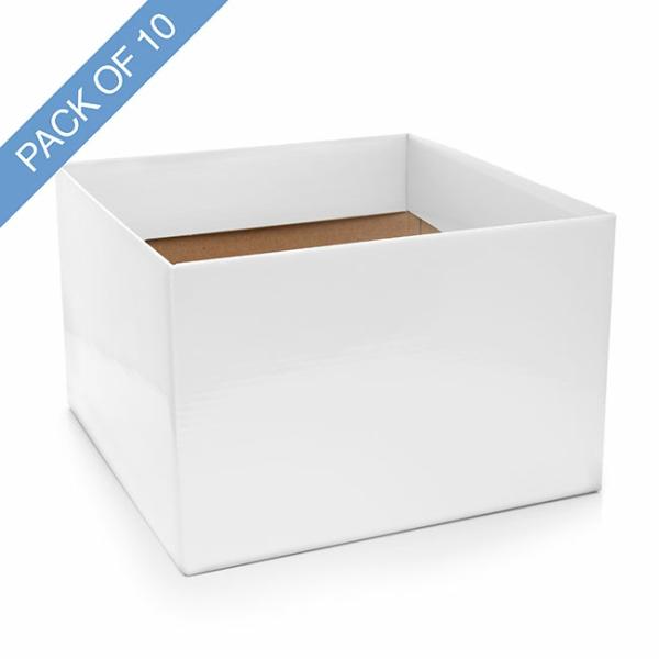 Posy Boxes |  Large Posy Box With Flap Pack 10 White (22x14cmH) Flower Boxes & Bags Posy Boxes