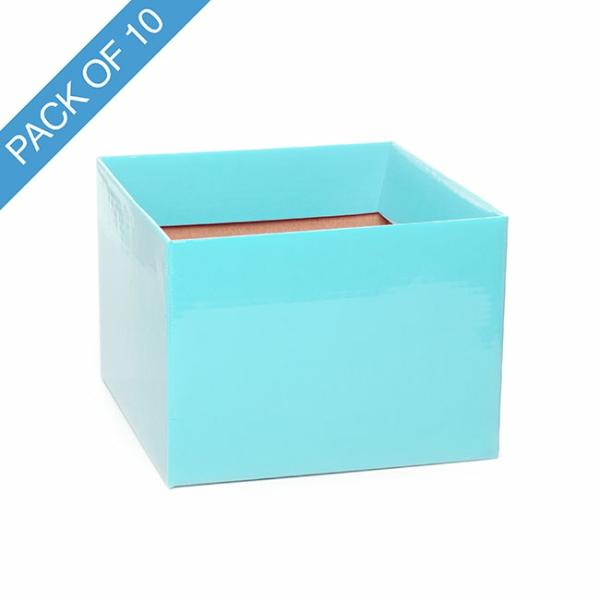 Posy Boxes |  Medium No.6 Posy Box With Flap Pack 10 Baby Blue (16x12cmH) Flower Boxes & Bags Posy Boxes