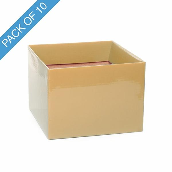 Posy Boxes |  Medium No.6 Posy Box With Flap Pack 10 Gold (16x12cmH) Flower Boxes & Bags Gold