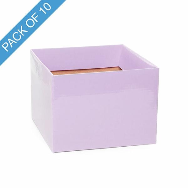 Posy Boxes |  Medium No.6 Posy Box With Flap Pack 10 Lavender (16x12cmH) Flower Boxes & Bags Posy Boxes