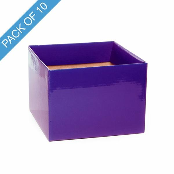 Posy Boxes |  Medium No.6 Posy Box With Flap Pack 10 Violet (16x12cmH) Flower Boxes & Bags Posy Boxes