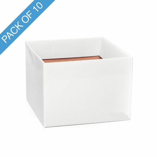 Posy Boxes |  Medium No.6 Posy Box With Flap Pack 10 White (16x12cmH) Flower Boxes & Bags Posy Boxes