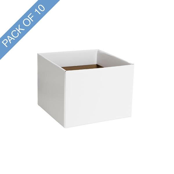 Posy Boxes |  Medium No.6 Posy Box With Flap Pk10 Matte White (16x12cmH) Flower Boxes & Bags Posy Boxes