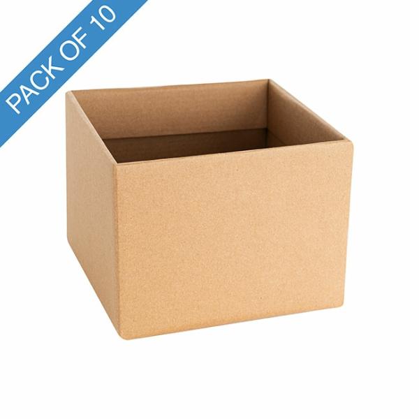 Posy Boxes |  Medium No.6 Posy Box With Flap Pk10 Natural Kraft (16x12cmH) Flower Boxes & Bags Posy Boxes