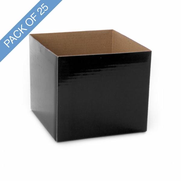 Posy Boxes |  Mini Posy Box Pack 25 Black (13x12cmH) Flower Boxes & Bags Black