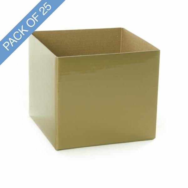 Posy Boxes |  Mini Posy Box Pack 25 Gold (13x12cmH) Flower Boxes & Bags Gold