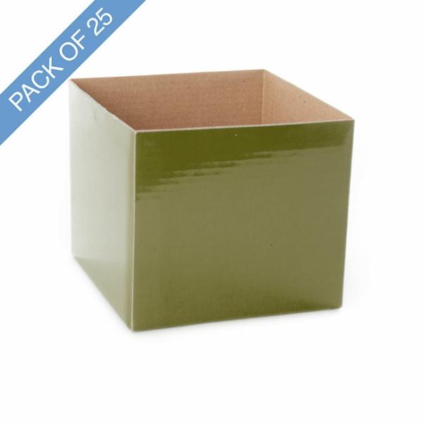 Posy Boxes |  Mini Posy Box Pack 25 Moss (13x12cmH) Flower Boxes & Bags Green