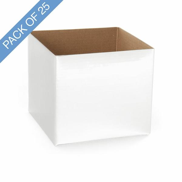 Posy Boxes |  Mini Posy Box Pack 25 White (13x12cmH) Flower Boxes & Bags Posy Boxes