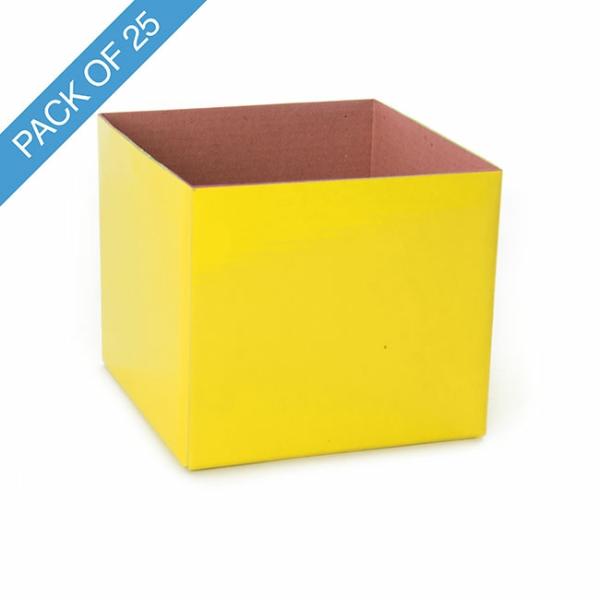 Posy Boxes |  Mini Posy Box Pack 25 Yellow (13x12cmH) Flower Boxes & Bags Posy Boxes