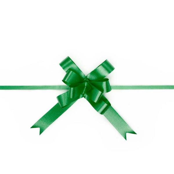 Pull Bows |  Ribbon Pull Bow Emerald Green (18mmx53cm) Pack 25 Pull Bows Green