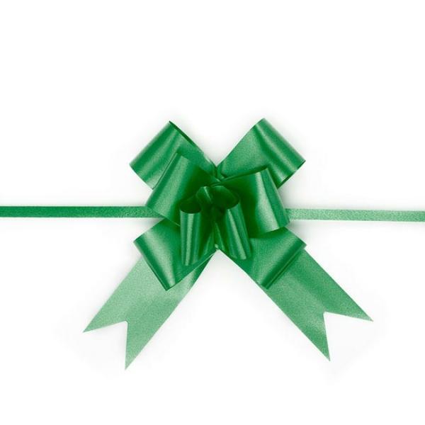 Pull Bows |  Ribbon Pull Bow Emerald Green (32mmx53cm) Pack 25 Pull Bows Green