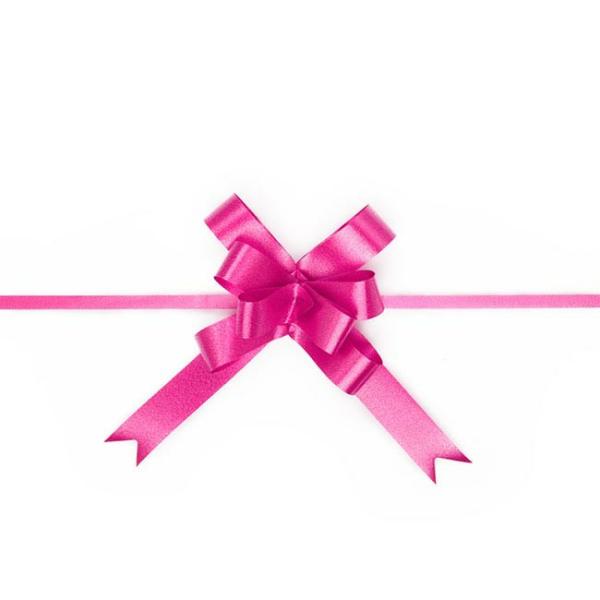 Pull Bows |  Ribbon Pull Bow Hot Pink (18mmx53cm) Pack 25 Pull Bows Pink