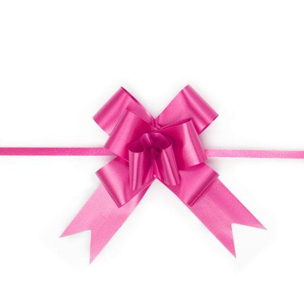 Pull Bows |  Ribbon Pull Bow Hot Pink (32mmx53cm) Pack 25 Pull Bows Pink