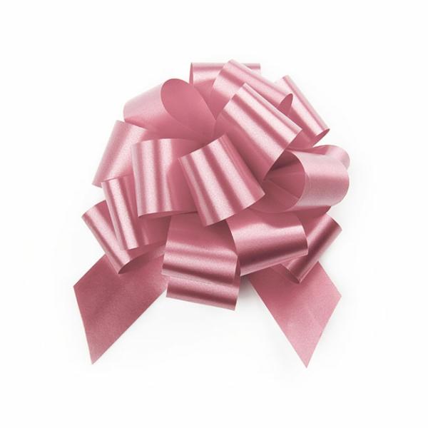 Pull Bows |  Ribbon Pull Bow Pom Pom Baby Pink (32mmx12.5cm) Pack 5 Pull Bows Pull Bows