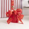 Pull Bows |  Ribbon Tear Christmas Decorations Dark Red Gold (30mmx91m) Pull Bows Christmas Bows