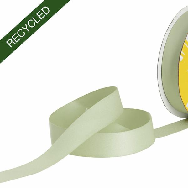 Recycled Ribbon |  Cotton Ribbon Recycled Rpet Material Deep Sage (25mmx25m) Fabric & Paper Ribbons Cotton Ribbons