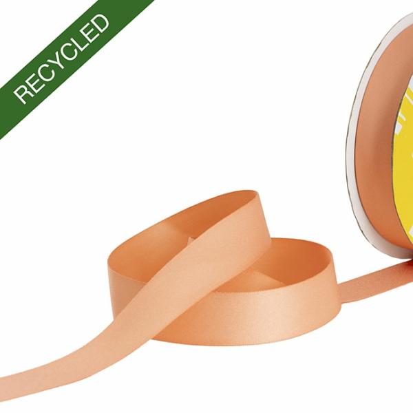 Recycled Ribbon |  Cotton Ribbon Recycled Rpet Material Peachy Keen (25mmx25m) Cotton Ribbons Cotton Ribbons