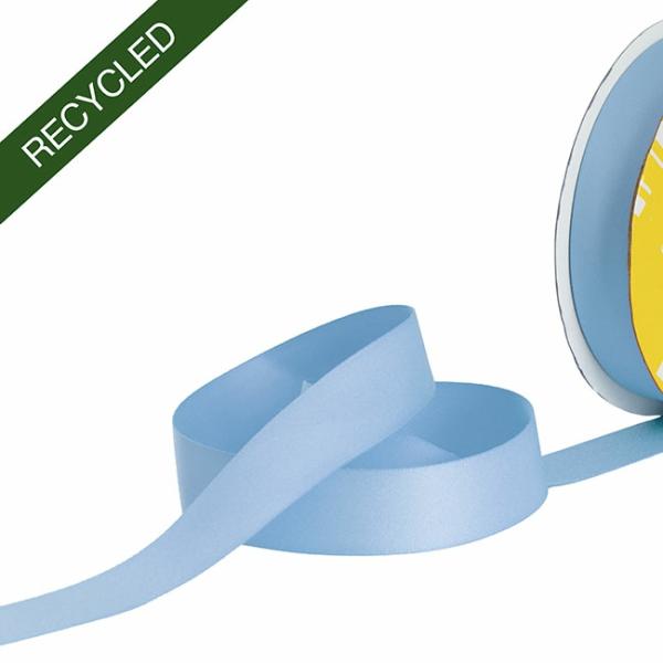 Recycled Ribbon |  Cotton Ribbon Recycled Rpet Material Powder Blue (25mmx25m) Cotton Ribbons Cotton Ribbons