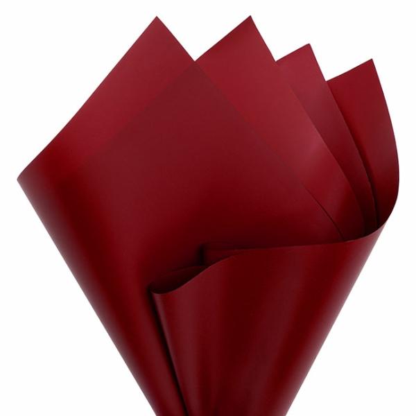 Regal Pearl Wrap Solid |  Cello Regal Pro 65mic Burgundy (50x70cm) Pack 100 Flower Wrap Dark Red