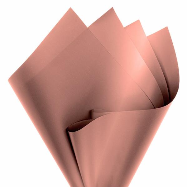 Regal Pearl Wrap Solid |  Cello Regal Pro 65mic Metallic Rose Gold (50x70cm) Pack 100 Flower Wrap Regal Pearl Wrap Solid