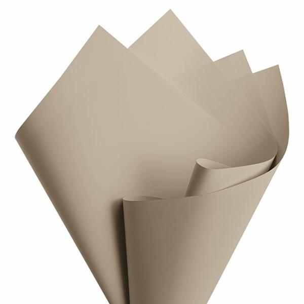 Regal Pearl Wrap Solid |  Cello Regal Pro 65mic Taupe Brown (50x70cm) Pack 100 Flower Wrap Regal Pearl Wrap Solid