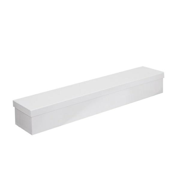 Rose Box Economy |  Glossy Half Dozen Rose Box White (75x14x11cmH) Rose Box Economy Rose Box Economy