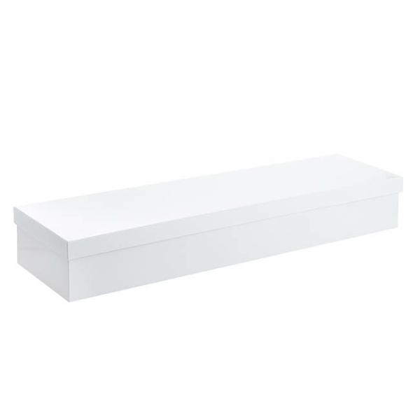 Rose Box Economy |  Glossy Rose Box Dozen White (75x21x11cmH) Set 3 Rose Box Economy Rose Box Economy