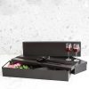 Rose Box Premium |  Premium Ribbed Rose Box Dozen Set 3 Black (78x23x12cmH) Rose Box Premium Black