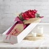 Rose Box Premium |  Premium Ribbed Rose Box Dozen Set 3 White (78x23x12cmH) Rose Box Premium Rose Box Premium