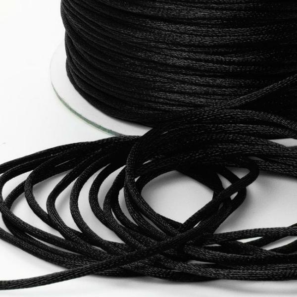 Satin Cord |  Satin Cord Black (2mmx100m) Craft Cord Black